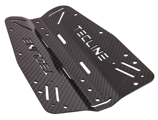 Kohlefaser-Backplate (3 mm) mit ausgespartem Tecline-Logo, Schwarz