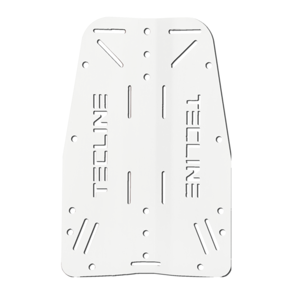 Aluminium-Backplate (3 mm) mit Tecline-Logo, Weiß