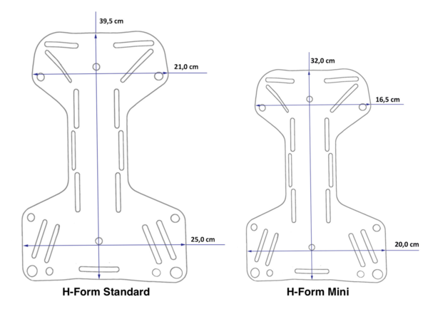Harness Tecline DIR mit H-förmiger 3 mm Mini-Backplate aus Edelstahl