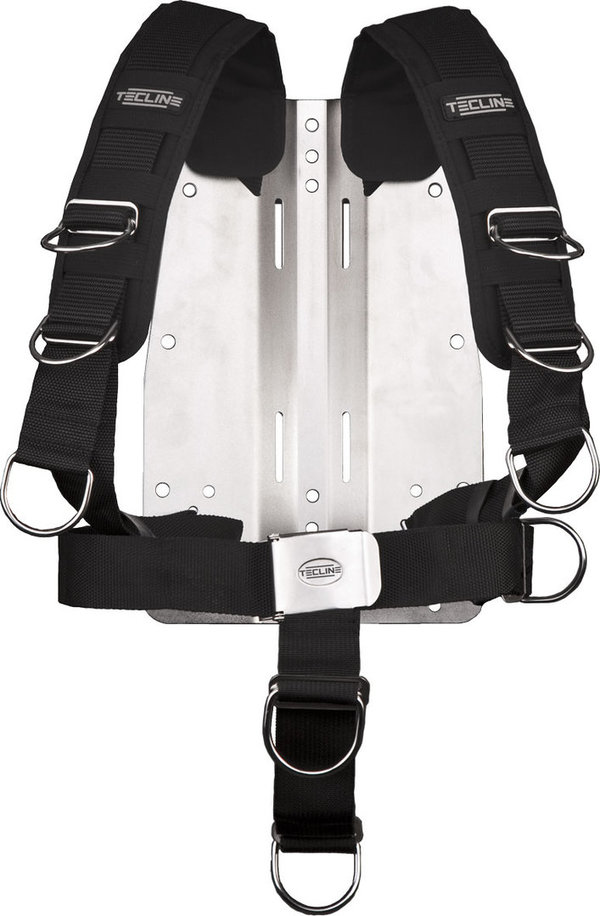 Harness Tecline Komfort (einstellbar) mit 3 mm Edelstahl-Backplate (mit Tecline-Logo)